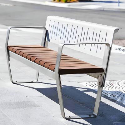 China Modern Design Seating Outside Factory Wooden Waterproof Outdoor Furniture Slats Garden Metal Luxury Park Bench for sale