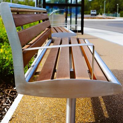 China Waterproof Design Modern Slats Wood Seating Factory Outside Outdoor Furniture Garden Metal Luxury Park Bench for sale