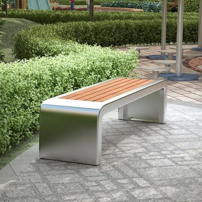 China Factory Design Outdoor Luxury Garden Slats Modern Outdoor Metal Furniture Waterproof Seating Wooden Park Bench for sale