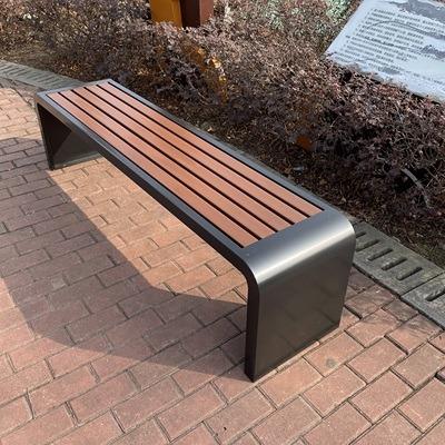 China Factory Modern Design Slats Outdoor Metal Park Bench Seating Wooden Outdoor Furniture Luxury Waterproof for sale