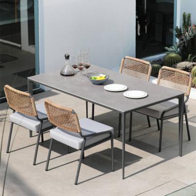 China Modern home around 2023 NEW DESIGN set comfortable furniture wholesale garden material outdoor dining table for sale