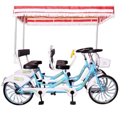 China Wholesale Steel Family Set Fun Surrey Sightseeing Tandem Bike Cycling for sale