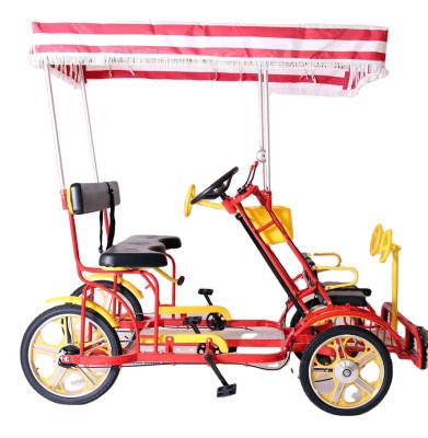 China The tandem bicycle factory direct sale price is cheap for two four-wheel tandem bicycles steered for sale