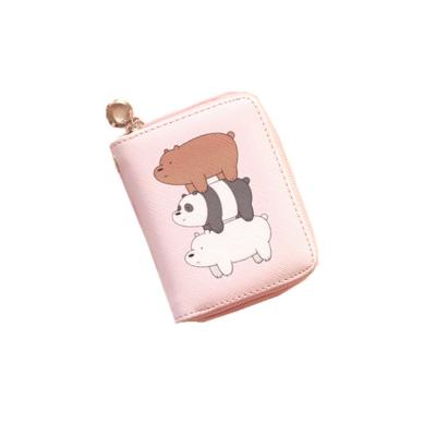 China Waterproof Cheap Leather Free Women Card Small Dollar Bear Minimalist PU Selling Wallet for sale