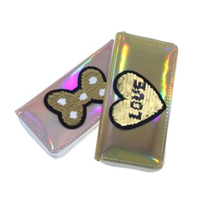 China Waterproof Colorful Blockable Laser PU Wallet Student Ladies Long Wallet Waterproof Tik Tok Purse for sale