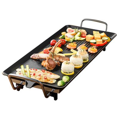 China Portable Table Toaster Dish Portable Camping Hotpot BBQ Grill BBQ RV Smokeless Electric Steak Grill with Lid for sale