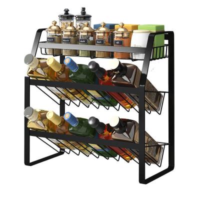 China 2021 Modern American Custom Metal Kitchen Spice Seasoning Storage Rack Rack for sale