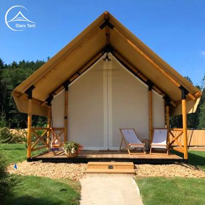 China Water proof. (DIN4102) Fireproof Glamping Safari Tent Luxury Hotel With Wooden Poles for sale