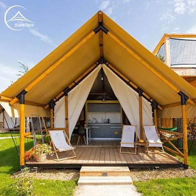 China Water proof. (DIN4102) Fireproof Safari Glamping Tent With Bathroom Luxury Wild Module for sale