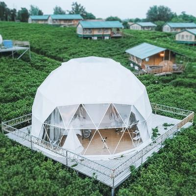 China Waterpoof Clear Small Glamping Plastic Dome Tents Outdoor With Bathrooms for sale