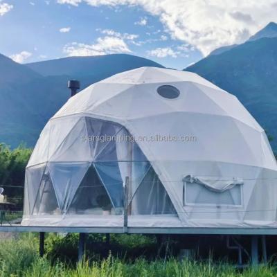 China White Waterpoof Clear Space Igloo Steel Geodesic 6M Glass Dome Tent for sale