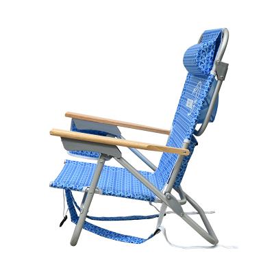 China 600D Portable Oxford Wood Aluminum Wholesale Folding Backpack Beach Chairs Foldable for sale