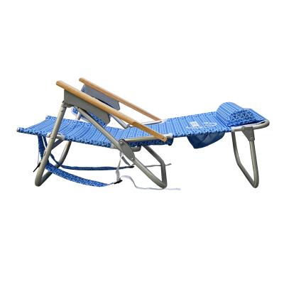 China 600D Oxford Outdoor Aluminum Pool Sea Sun Bed Foldable Portable Beach Chairs Lightweight for sale