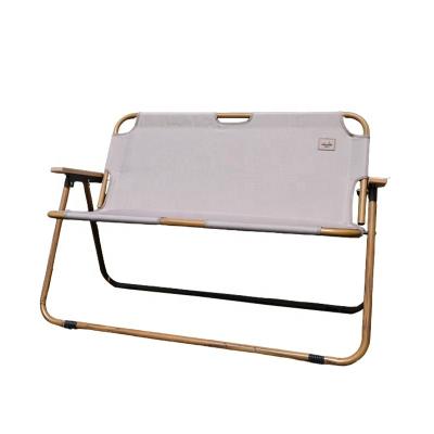 China Modern Custom Logo Wooden Outdoor Reception Camping Bench Portable Folding Aluminum Chair for sale