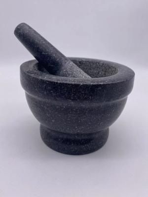 China Polished Stone Mortar And Pestle Herb Spice Tools Smooth Inside for sale