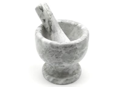 China Manual Marble Stone Mortar And Pestle Garlic Masher For Kitchen Herb Spice for sale