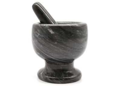 China Natural Marble Stone Mortar And Pestle Set Kitchen Spices Grinder for sale