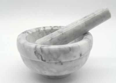 China Glossy Stone Pestle Mortar Grey Color Easy Cleaning OEM Acceptable for sale