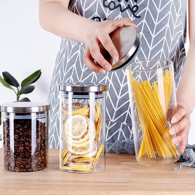 China High Quality Freshness Preservation Wholesale Borosilicate Glass Food Storage Jar Square And Round Glass Jars With Lids for sale