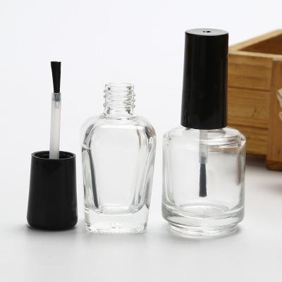 China Personal Care Customized Clear Empty Glass Nail Polish Bottle 5ml 10ml 15ml for sale