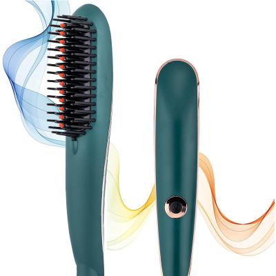 China New Feature Professional Temple Comb High Heat Straighter Hair Straightening Brush Pressing Hot Comb Electric Ceramic Hair Straightener for sale