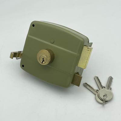 China 100mm Turn Cylinder 3 Integrated Door Lock Door Green Color Intelligent Brass Construction Anti-theft Lock for sale