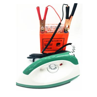 China Portable Dry Car 150W Function DC 12V Electric Iron With Battery Clamps for sale