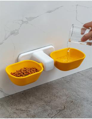 China Wall Mounted Damp-Proof Double-Use Automatic Water Bowl Pet Mouth Bowl Pet Cat Bowl Adjustable Size Adjustable Size for sale