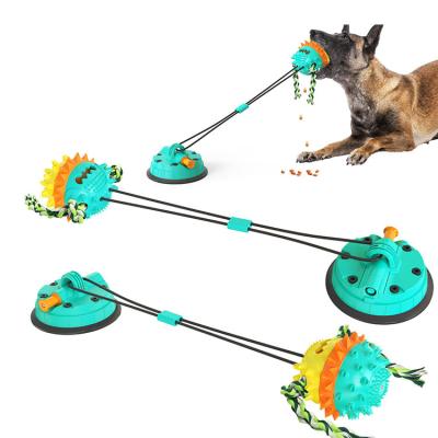 China High Quality Pet Cat Dog Doble Suction Chew Dogs Cock Pulling Vacuum Suction Cup Rope Ball for sale