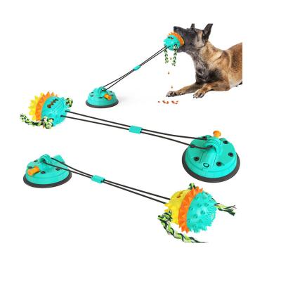 China Professional Ball Teether Toy Vacuum Suction Cup Pet Cat Dog Super Quality Pet Tennis Dog Chew Rope Ball for sale