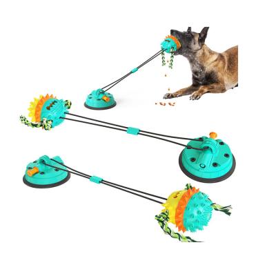 China Factory Wholesale Price Pet Cat Dog Finely Processed Pet Bite Dog Toy Vacuum Suction Cup Rope Molar Ball for sale