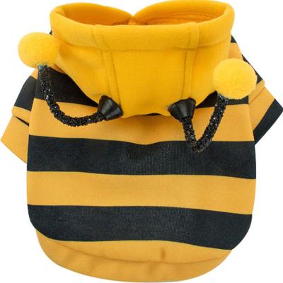 China Viable Dress Autumn New Cat Sweater Hooded Dog Fashion Pet Clothes Summer Bee Transformation Dress for sale