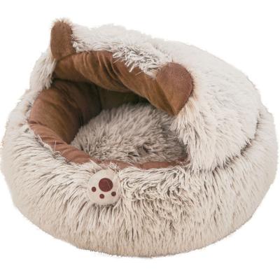 China Good Quality Partially Enclosed Viable Warm Cat Bed Shell Nest For All Seasons Pet Bed For Cats Dogs Soft Nest Kennel Bed for sale