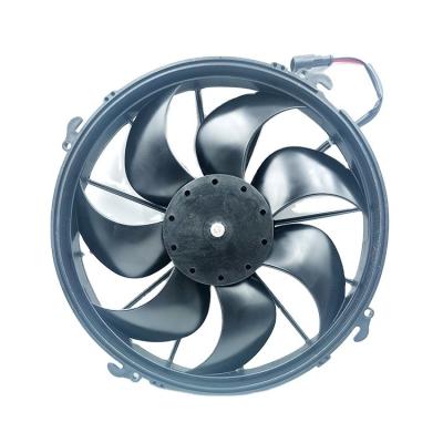 China Powerful Cooling Solution Black Plastic 12V and 24V Condenser Fan for Bus Air Conditioner for sale