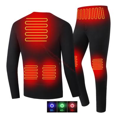 China Women Thermal Premium Winter Men Long Warm Electric Tops Pants Fits Clothing Heating Fleece Set Heated Suit Thermal Underwear for sale