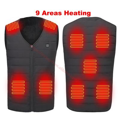 China Waterproof 3 9 Sectors Heating Multi-Zone Smart Winter Heating Protection Motorcycle Thermal Hunting USB Electric Jacket Heated Vest For Men Women for sale