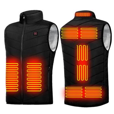 China 2020 Outdoor Water Proof Anti-wrinkle Winter Waterproof Motorcycle Chasing Power Bank USB Rechargeable Battery Heated Vest For Women Men for sale