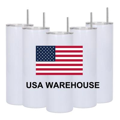 China US Warehouse 20oz 20 Ounce 10Ounce 12Ounce 15Ounce 20Ounce 22Ounce 30Ounce DIY Sublimation Blanks Viable White Lean Straight Tumbler for sale