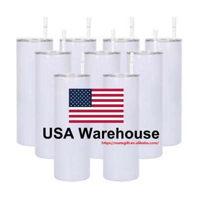 China Free Shipping Sustainable USA Warehouse 20oz California 20oz 20oz Heat Press Blank Sublimation Coating Lean Straight Tumbler With Box for sale