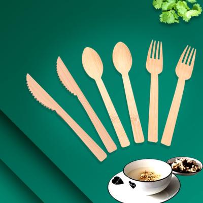 China Travel Disposable Green Bamboo Cutlery Sets Biodegradable Disposable Cutlery Packs for sale