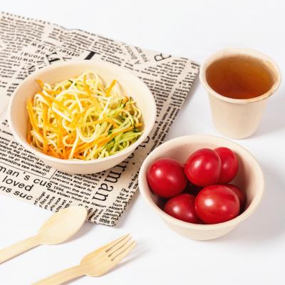 China Disposable Salad Bowl Pasta Kitchen Disposable Bamboo Paper Bowls for sale