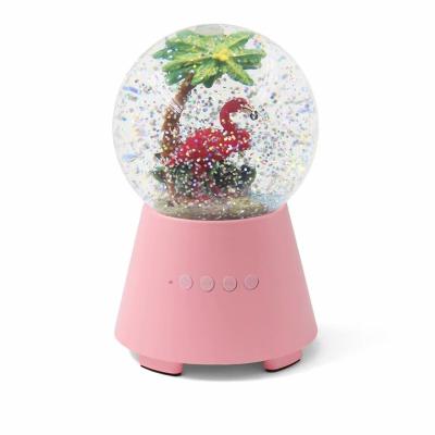 China Mini Holiday Souvenirs Glass Snow Ball Music Player Christmas Water Globe Speaker for sale