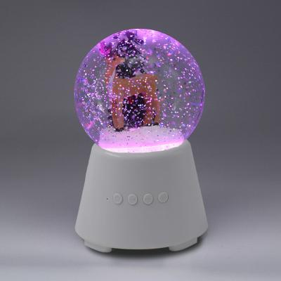 China Mini Computer Accessories Electric Tornado Snow Globe Wireless BT Speaker With Led Light for sale