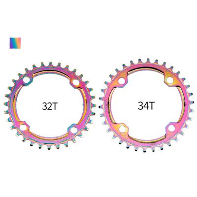 China BMX 104 Colorful BCD 32/34/36/38T Bicycle Chain Wheel MTB Bike Crankset Wide Wide Narrow Circular Plate for sale