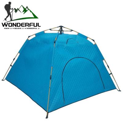 China Mobile home add cotton and thicken warm outdoor automatic windproof and breathable 3-4 people pop up ice fishing tent for sale