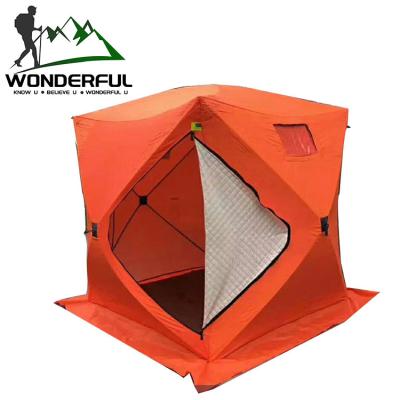 China Winter Movable Automatic Quick Open House Warmthproof Ice Fishing Tent Outdoor Windproof Rainproof House for sale