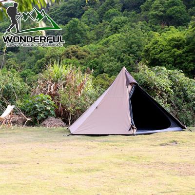 China Extended Type Glamping Family Party Park 4-6 People Lightweight Single Canvas Teepee Waterproof Bell Tent for sale