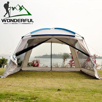 China Anti-mosquito Oxford Family Camping 8 Person Sun Shelter Beach Fishing Outdoor Camping Tent With Mosquito Net for sale