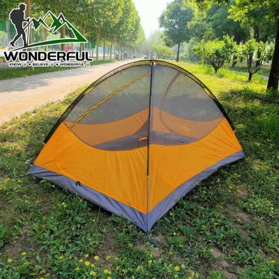 China Outdoor Portable Ultralight Folding Waterproof Double Layers 2 Person Oxford Sunshade Camping Tent for sale