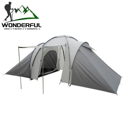 China Mobile 5-8 Bedroom 5-8 Person Oxford 2 Person Large Fiberglass House Double Layer Waterproof Camping Tent for sale